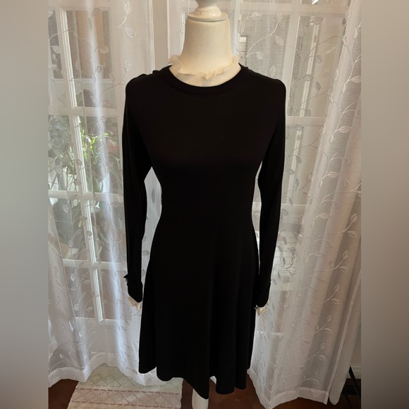 CeCe Women's Ruffle Collar & Sleeve Pearl Trim Sweater Dress - Picture 5 of 12